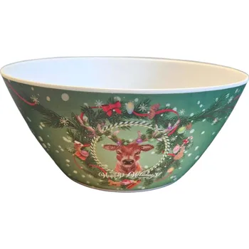 Melaminová Mísa s Vánočním Motivem Ø 25 CM - Vánoční Nádobí / 486