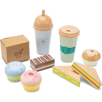 Dětská kuchyňka Woet by New Classic Toys Dřevěná herní sada káva sebou 10639