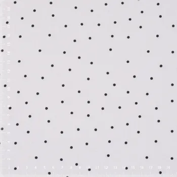 Autorská látka PUNTÍKY, viskóza EcoVero, bílo-černá, sartor.cz