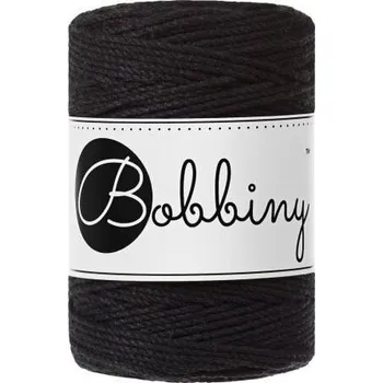 Příze Bobbiny 3PLY Macramé Rope 1,5 mm 100 m Black Šňůra