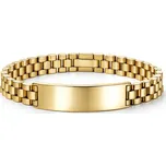 Ocelový náramek zlacený Goldi - 21 cm
