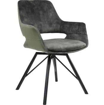 Tmavě zelené otočné křesílko Lopez 61 x 85 x 62,5 100% polyester, kov