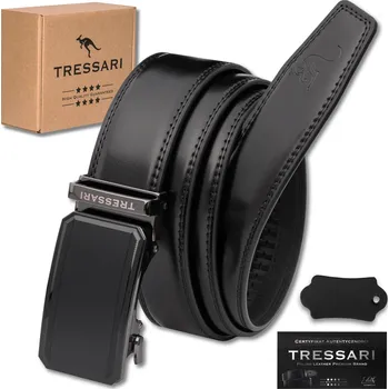 Opasek Camerazar Pánský kožený opasek 125 cm automatický černý TRESSARI