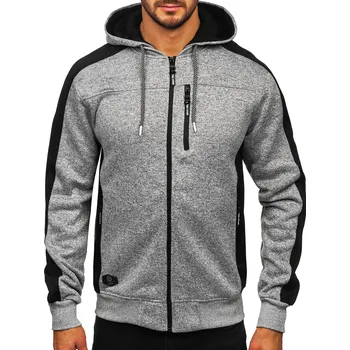 Pánská mikina Šedá pánská mikino-bunda s kapucí Bolf TC1230 - M