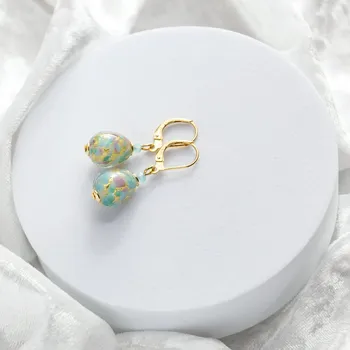 Náušnice Lampglas Náušnice Mist Nude s 24karátovým zlatem v perlách Lampglas Materiál zapínání náušnic: pozlacené stříbro Ag 925/1000