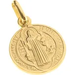 Argento 8A025 Zlatý přívěsek - medailka sv. Benedikta