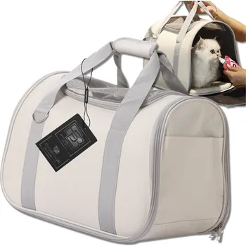 Taška pro psa a kočku Camerazar BAD&BAGS béžový nosič pro kočku a malého psa, ideální taška do auta
