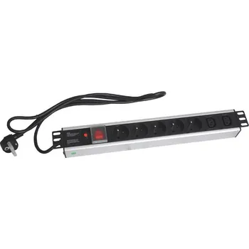 Rozvaděč XtendLan 19'' rozvodný panel 5x 230V, 2x IEC, ČSN, vypínač, nadproudová ochrana, 1,8 m