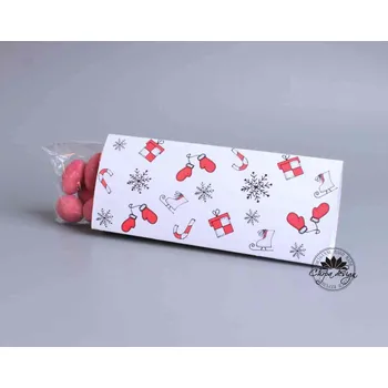 Mlsný pytlík - Zimní čas červený Druh oříšků/suš.ovoce: Mandle v bílé čokoládě s kokosem