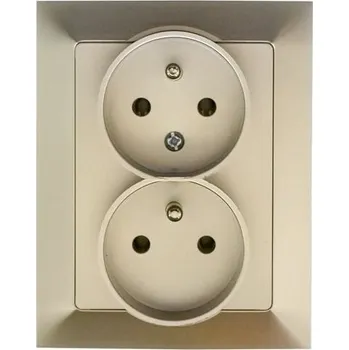 Stavebniny Zásuvka dvojnásobná metalizovaná