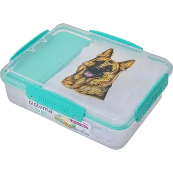 Dóza na potraviny Svačinový box Sistema - německý ovčák znakatý (objem 975 ml)