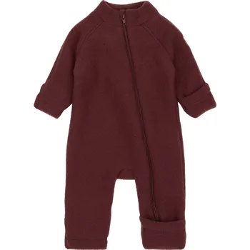 Kojenecký overall MIKK-LINE Merino overal na zip bez kapuce - červený Rum Raisin - Velikost: 104 Červená 104