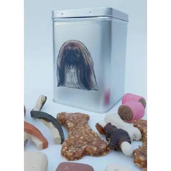 Chovatelství Pekinéz - plechová dóza s pamlsky pro psy (30 kusů pamlsků)