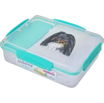 Dóza na potraviny Svačinový box Sistema - šeltie tricolor (objem 975 ml)