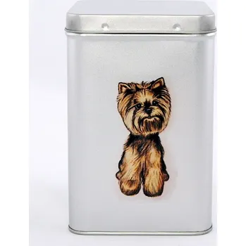 Dóza na potraviny Plechová dóza - jorkšírek (objem 1,5 l)