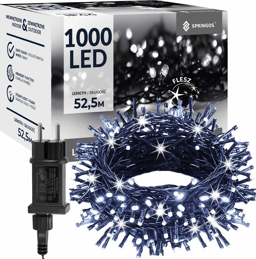 Springos CL4095 52,5 m 1000 LED studená bílá od 950 Kč - Zbozi.cz