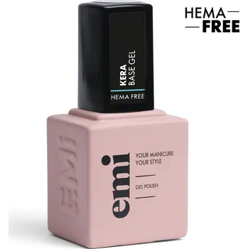Lak na nehty emi E.MiLac Kera Base Gel, 9 ml - Transparentní base gel s keratinem, 9 ml.