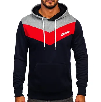 Pánská mikina Šedá pánská mikina s kapucí a potiskem Bolf W3878 - M