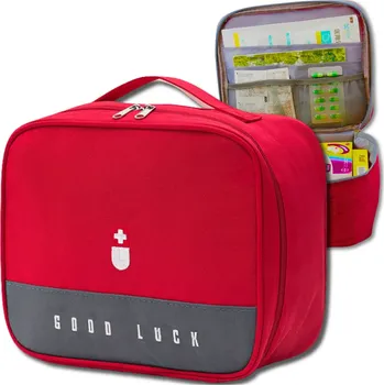 Lékárnička Cestovní Lékárnička a Organizér Kosmetiky, Červená, 25x20x13.5 cm