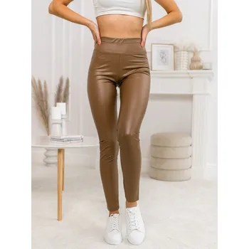 Dámské oblečení Hnědé dámské koženkové legíny Bolf W7529 - L