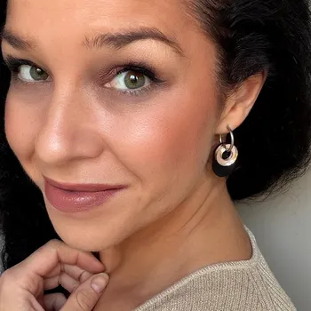 Zrcadlo SWITCH IT mirror ROSE GOLD Kroužek: klasik stříbrný (14 mm) variabilní náušnice