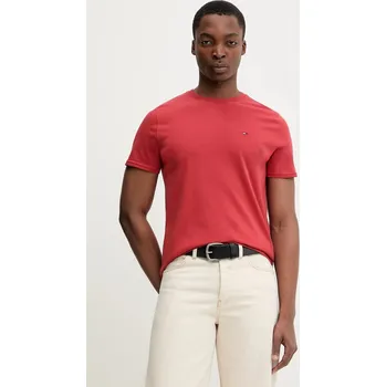 Bavlněné tričko Tommy Jeans DM0DM04411 červená 33B, vel. M