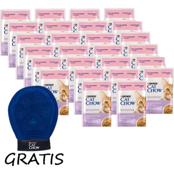 Krmivo pro kočku CAT CHOW Sensitive krmivo s lososem a cuketou v omáčce 26x85g