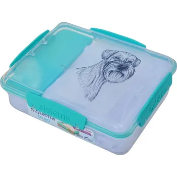 Dóza na potraviny Svačinový box Sistema - knírač čb (objem 975 ml)