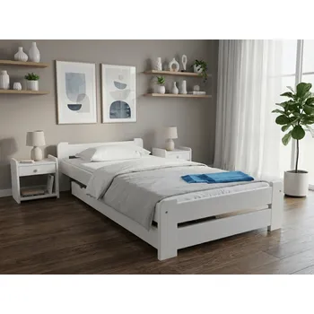 Postel Postel Emily 80 x 200 cm, bílá Rošt: S laťkovým roštem, Matrace: Matrace Deluxe 10 cm