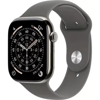 Chytré hodinky Apple Watch Series 11 GPS+Cellular 46mm Titanové tělo - Skálově šedý sportovní řemínek M/L (MFCX4MP/A)