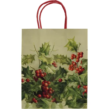 Dárková taška Dárková papírová taška Red Christmas Flower Holly