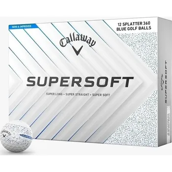 Golfový míček Callaway Supersoft 2025 White Splatter 360 Blue 12 Golfové míčky