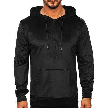 Pánská mikina Černá pánská velurová mikina s kapucí Bolf 8B1170 - 2XL