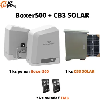 Pohon brány Boxer500 + CB3 SOLAR - pohon posuvných bran do 500 kg