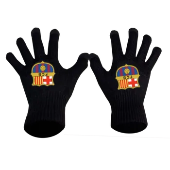 Čepice Numberoplus Premium dětské pletené rukavice - FC Barcelona Barva: Černá