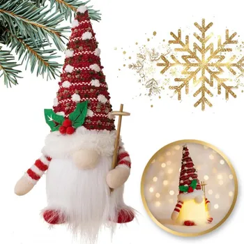 Vánoce Vánoční skřítek LED lampa 14 x 28 cm, červený