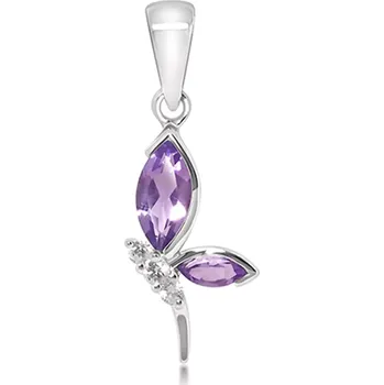 Přívěsek Stare Amethyst + White Topaz - stříbrný přívěsek s ametystem a bílým topazem
