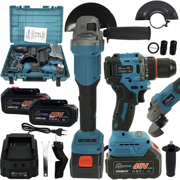 Rangers Univerzální aku set – úhlová bruska 125 mm a vrtačka s příklepem, 2× akumulátor + nabíječka