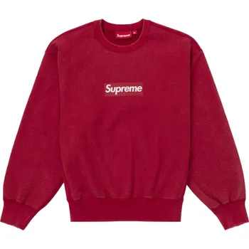 Pánská mikina Supreme Washed Box Logo Crewneck Red Velikost: L