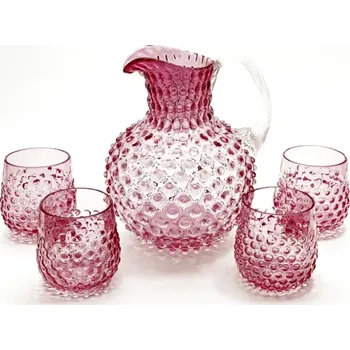 Váza Nápojová souprava Ananas Hobnail 1+4 - hyacint | 117013