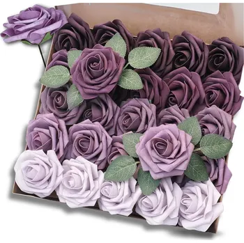 umělá květina Camerazar Sada 25 barevných umělých růží dekorativní květiny pro domácí výzdobu