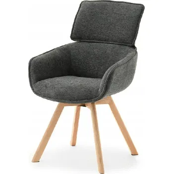 Jídelní židle MPT Otočná jídelní židle Dorian, grafitový odstín/dubové podnoží