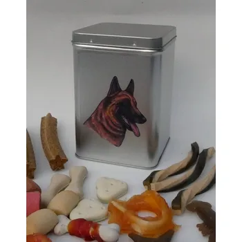 Chovatelství Malinois - plechová dóza s pamlsky pro psy (30 ks pamlsků)
