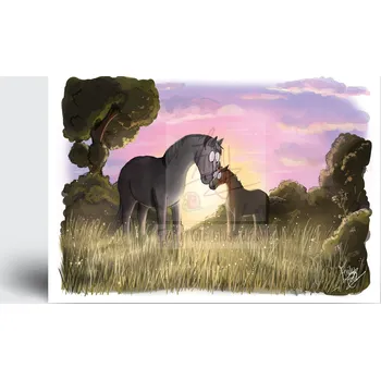 Pohlednice ‘Mare and Foal’ od Emily Cole