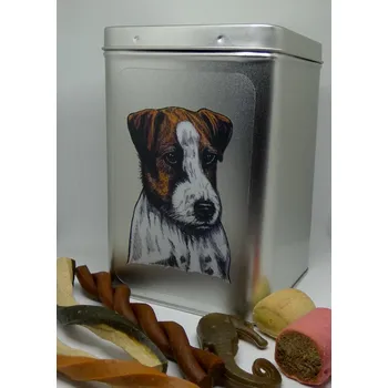 Chovatelství Jack Russel teriér - plechová dóza s pamlsky pro psy (30 pamlsků)