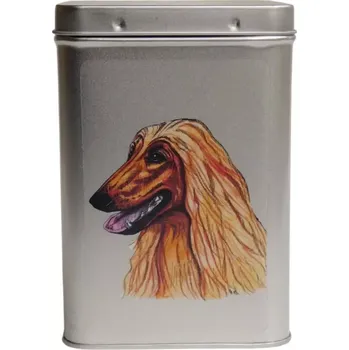 Dóza na potraviny Plechová dóza - afgánský chrt (objem 1,5 l)
