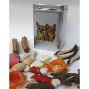 Chovatelství Čivavy - plechová dóza s pamlsky pro psy (30 kusů pamlsků)