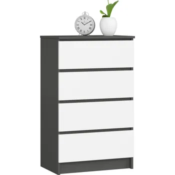 Komoda Komoda Kuba 60 cm - 4 šuplíky grafit/bílá