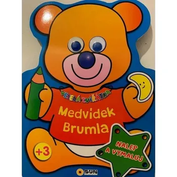 samolepka Veselá zvířátka Medvídek Brumla - Nalep a Vymaluj