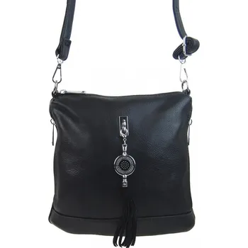 Kabelka Malá crossbody dámská kabelka s přívěskem 1994-BB černá